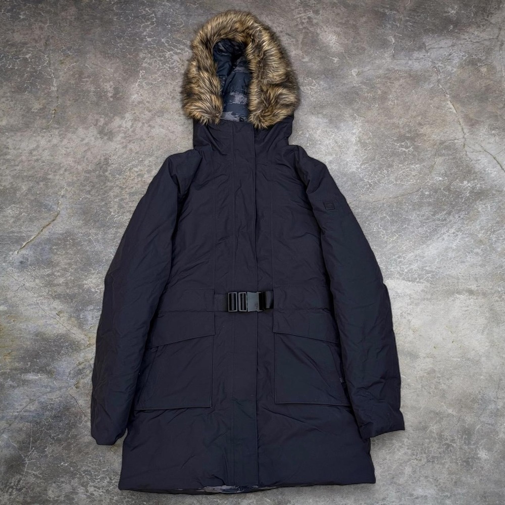 The North Face 2016 Brooklyn Belted Down Faux Fur Parka Jacket Womens Size Small